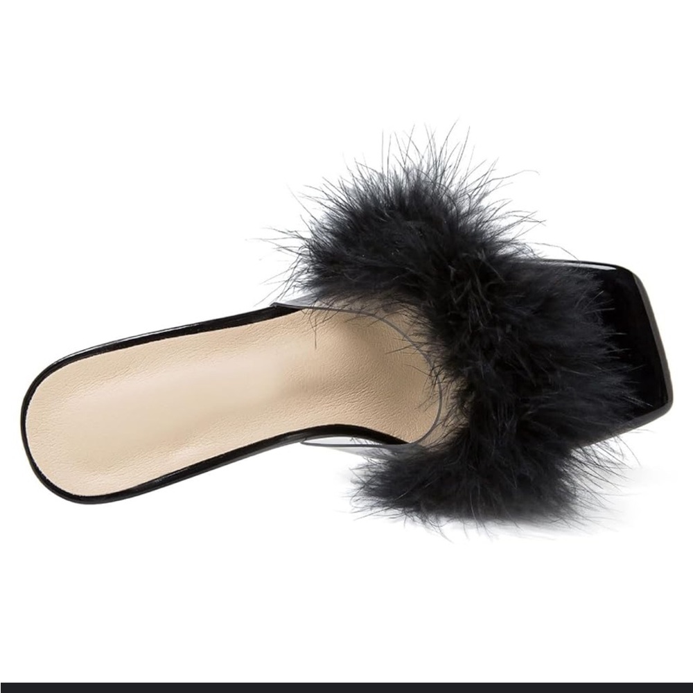 NWOT Black Feathered Women's Shoes